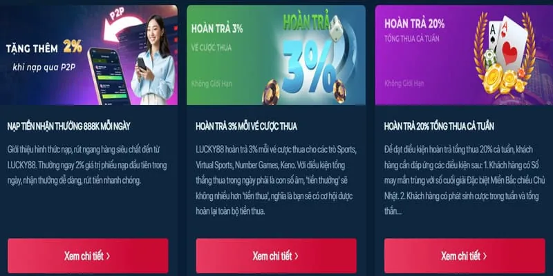 Hình ảnh đa dạng các trò chơi tại lu388 khuyến mãi: cá cược thể thao, sòng bạc trực tuyến, nổ hũ, bắn cá, đá gà